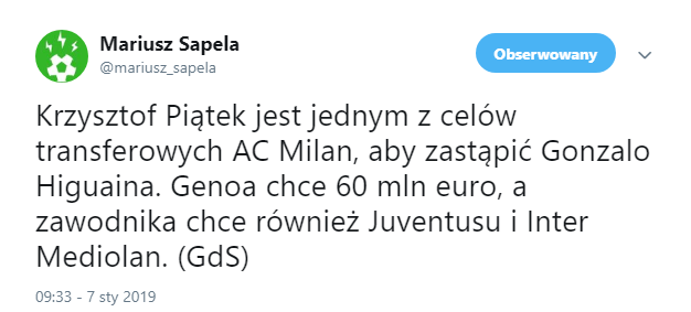 Genoa znowu wyceniła Piątka! SZALONA KWOTA